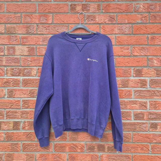 Champion Men's Sweatshirt - Purple/Navy - L on Productcaster.