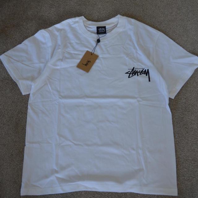 Stüssy Men's T-shirt - White/Black - S on Productcaster.