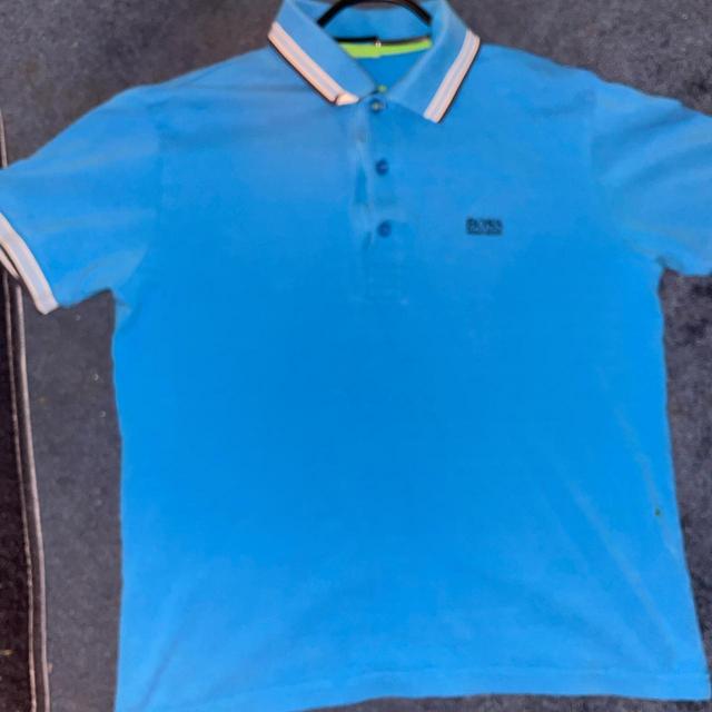 Hugo Boss Men's Polo shirt - Blue/White - XS on Productcaster.