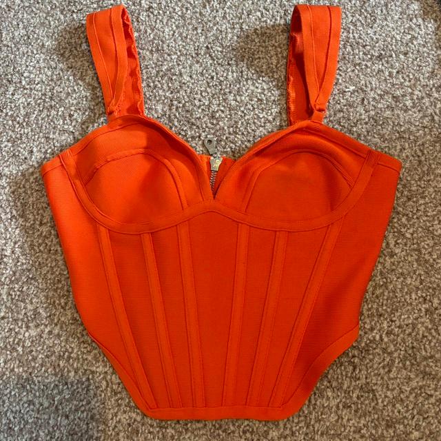 PrettyLittleThing Women's Corset - Orange - 8 on Productcaster.