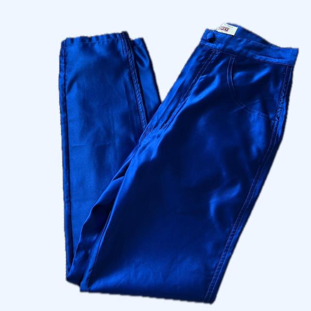 Unique Vintage Women's Trousers - Blue - UK 8 on Productcaster.