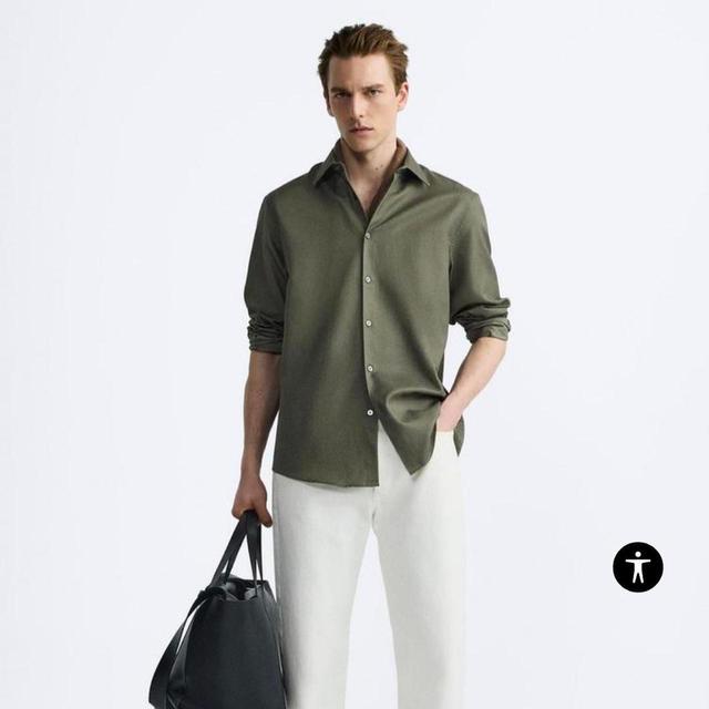 Zara Men's Shirt - Khaki - M on Productcaster.