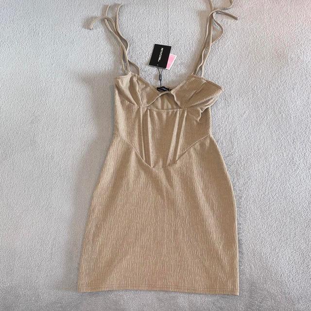 PrettyLittleThing Women's Bodycon Dress - Tan/Brown - 12 on Productcaster.