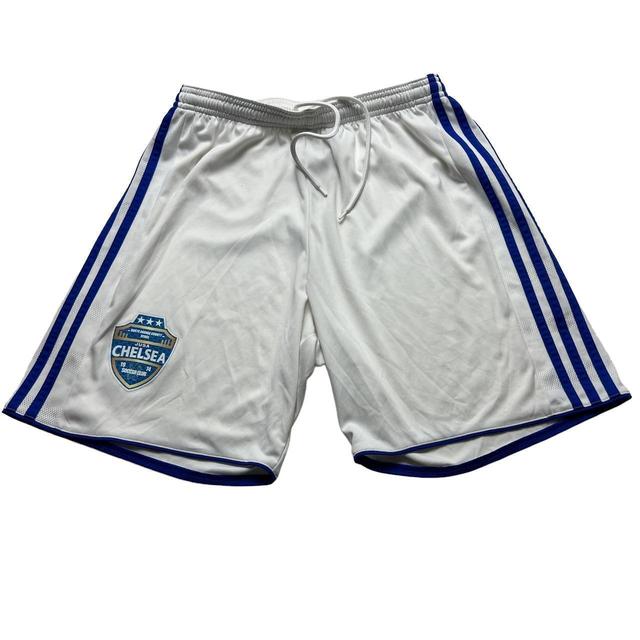 Adidas Men's Shorts - White/Blue - M on Productcaster.