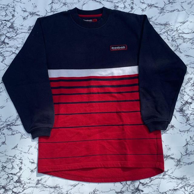 Reebok Men's Sweatshirt - Navy/Red - M on Productcaster.