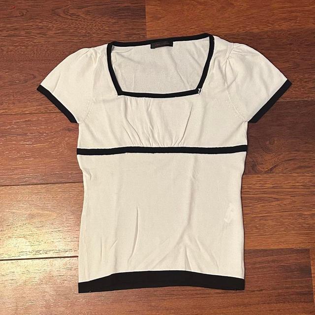 Preloved Women's Blouse - White/Black - 10 on Productcaster.