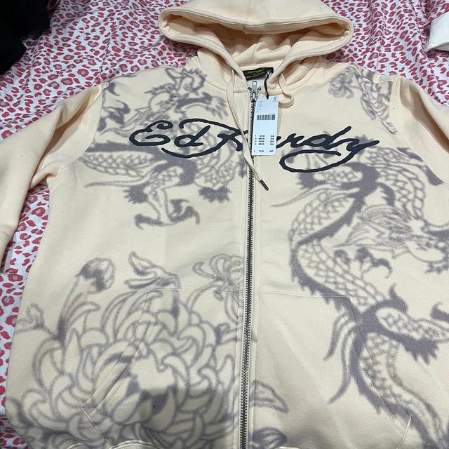 Ed Hardy Women's Hoodie - Cream/Tan - XS on Productcaster.