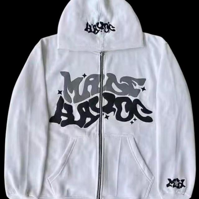 Men's Hoodie - White/Grey - XXL on Productcaster.