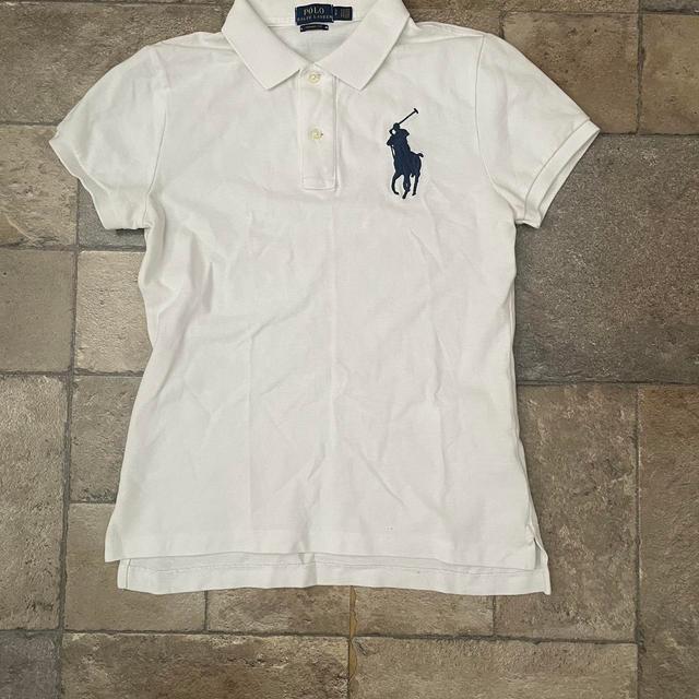 Ralph Lauren Women's Polo shirt - White/Black - S on Productcaster.