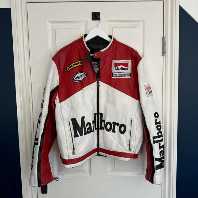 Marlboro Men's Varsity Jacket - Red/Multi - XXL on Productcaster.