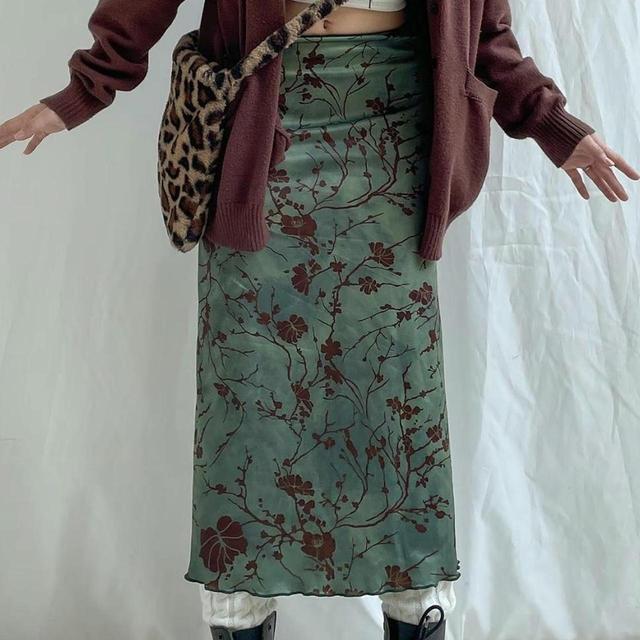 Vintage Women's Skirt - Green/Multi - S on Productcaster.