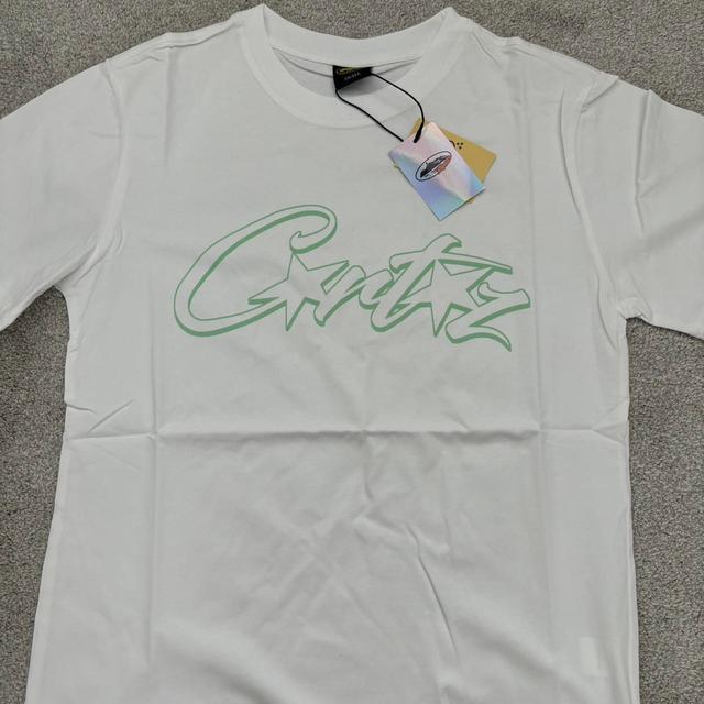 Corteiz Men's T-shirt - White/Green - S on Productcaster.