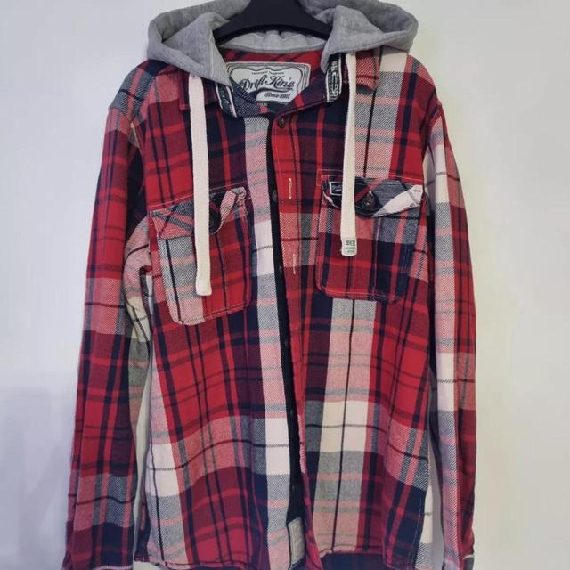 Next Men's Shacket Jacket - Red/Multi - L on Productcaster.