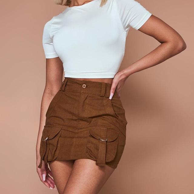 PrettyLittleThing Women's Skirt - Brown - UK 10 on Productcaster.