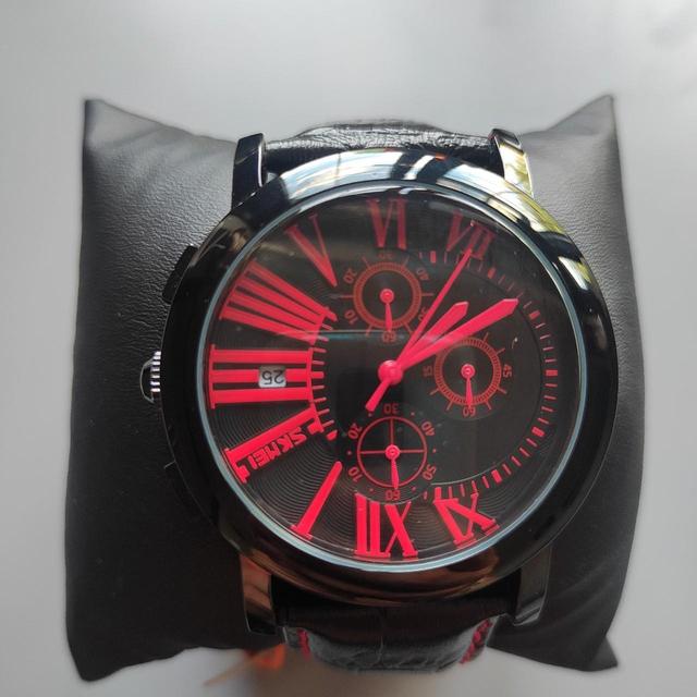 Men's Analogue Watch - Black/Red on Productcaster.