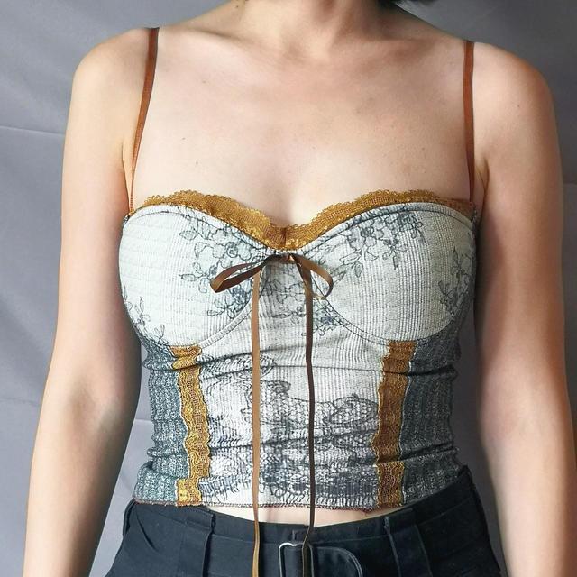 Vintage Women's Crop top - Grey/Brown - S on Productcaster.