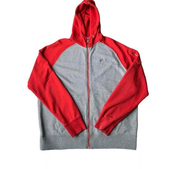 Nike Men's Hoodie - Grey/Red - XL on Productcaster.