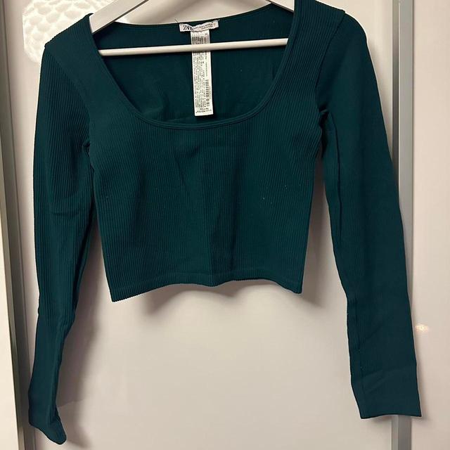 Zara Women's Crop top - Green - L on Productcaster.