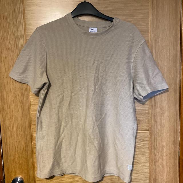 Zara Men's T-shirt - Tan/Cream - S on Productcaster.