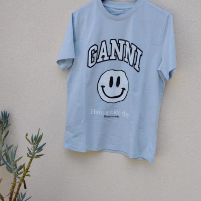 Ganni Women's T-shirt - Blue - S on Productcaster.