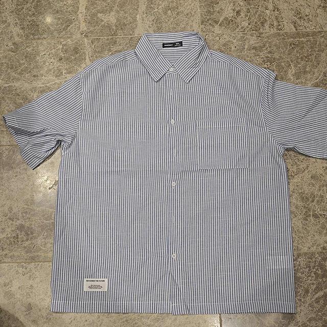 Vintage Men's Shirt - Blue/Grey - M on Productcaster.