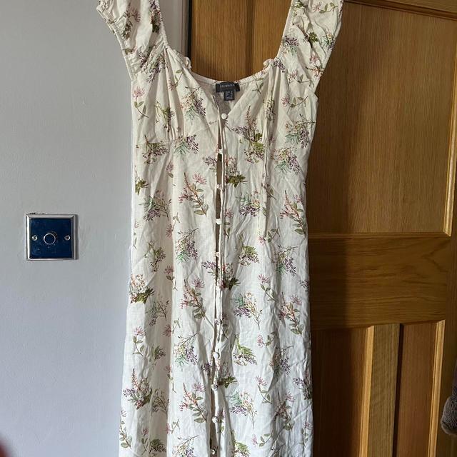 Primark Women's Dress - Cream/Multi - 12 on Productcaster.