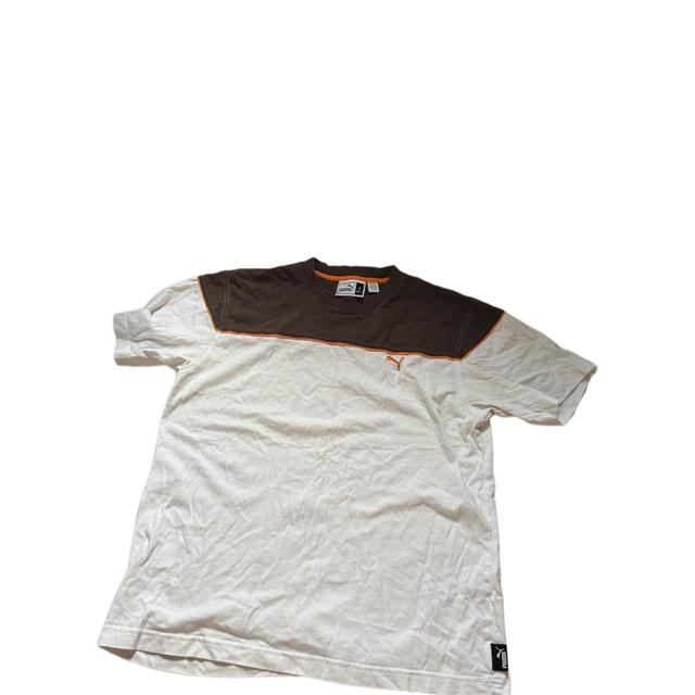 Puma Men's T-shirt - White/Brown - S on Productcaster.