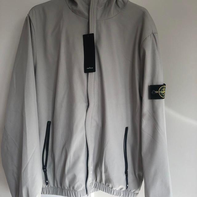 Stone Island Men's Lightweight Jacket - Grey/Cream - XL on Productcaster.