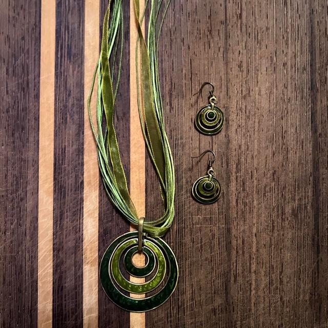 Vintage Women's Jewellery - Green/Khaki on Productcaster.