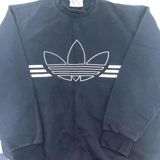 Adidas Men's Sweatshirt - Navy/White - L on Productcaster.