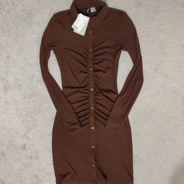 H&M Women's Midi Dress - Brown - 6 on Productcaster.