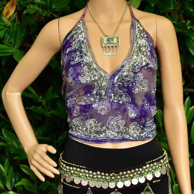 Handmade Women's Crop top - Purple - One size on Productcaster.