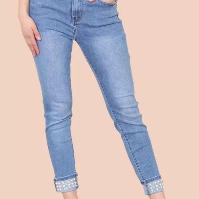 Women's High waisted Capri Jeans - Blue - UK 8 on Productcaster.