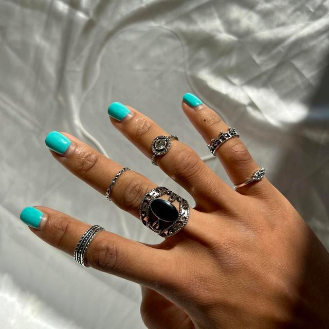 Vintage Women's Ring - Black/Silver on Productcaster.