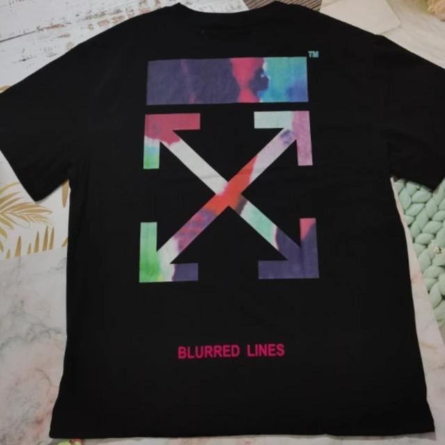 Off-White Men's T-shirt - Black/Multi - L on Productcaster.