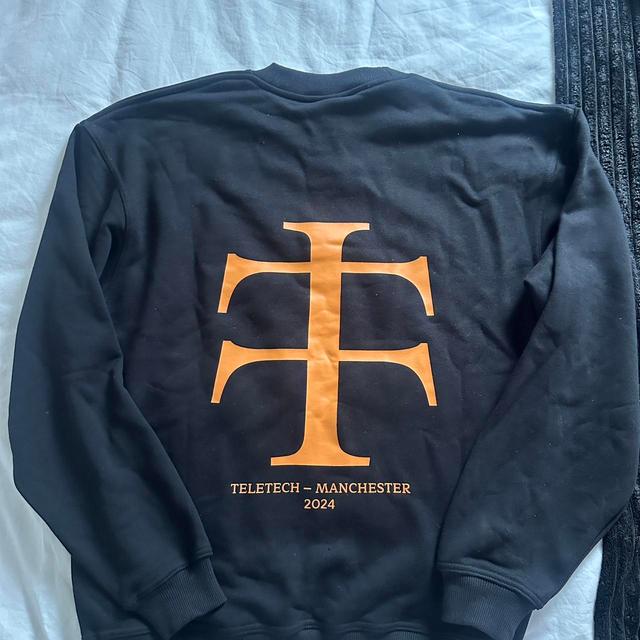 Men's Sweatshirt - Black/Orange - M on Productcaster.