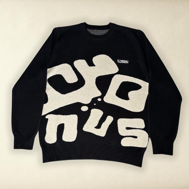 Custom Men's Sweatshirt - Black/Cream - L on Productcaster.