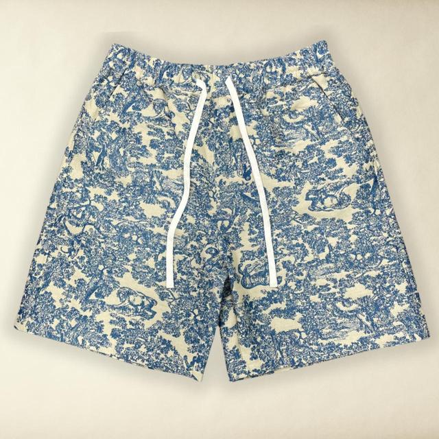 Custom Men's Shorts - Blue/Cream - L on Productcaster.