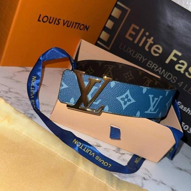 Louis Vuitton Men's Belt - Blue/Multi on Productcaster.