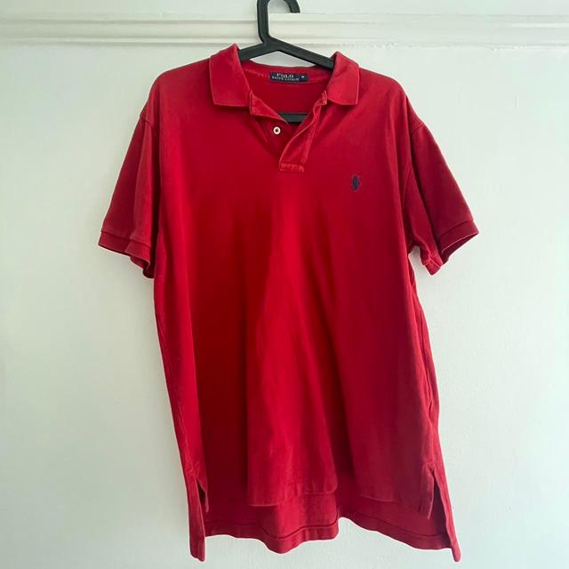 Ralph Lauren Men's Polo shirt - Red/Navy - L on Productcaster.