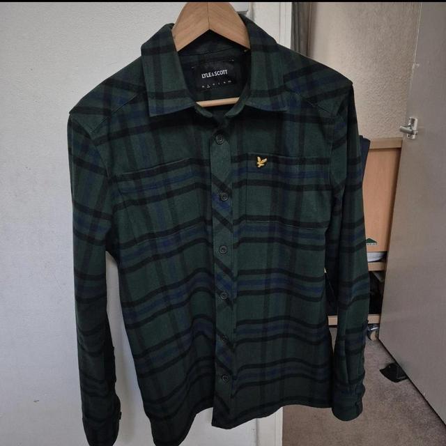 Designer Men's Shirt - Black/Green - S on Productcaster.