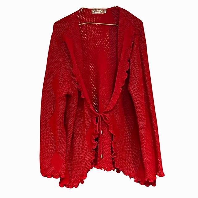 Vintage Women's Cardigan - Red - 12 on Productcaster.