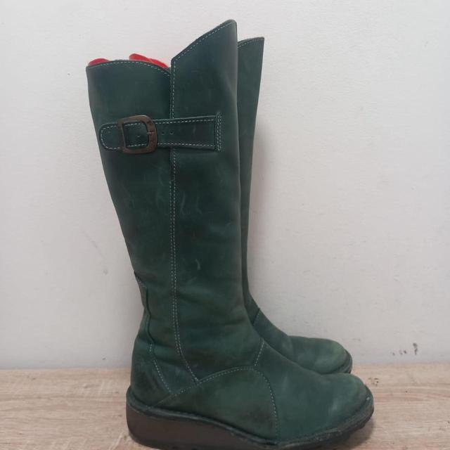 Fly London Women's Mid calf Boots - Green - UK 3 on Productcaster.