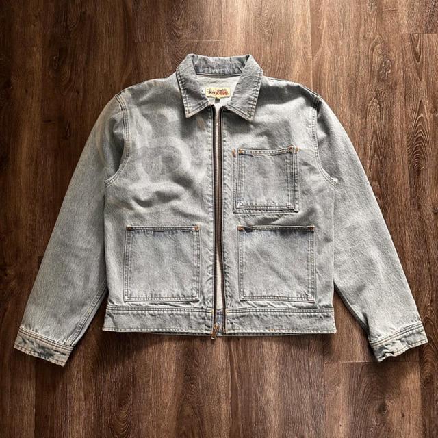 Stüssy Men's Denim Jacket - Blue/Grey - M on Productcaster.