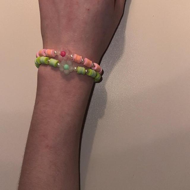 Women's Bracelet - Pink/Green on Productcaster.