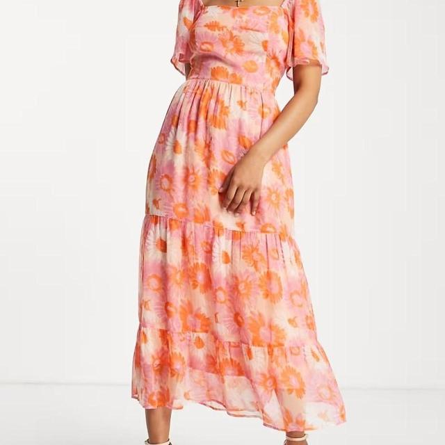 ASOS Women's Maxi Dress - Orange/Pink - 12 on Productcaster.