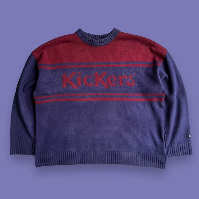 Kickers Men's Jumper - Navy/Burgundy - M on Productcaster.