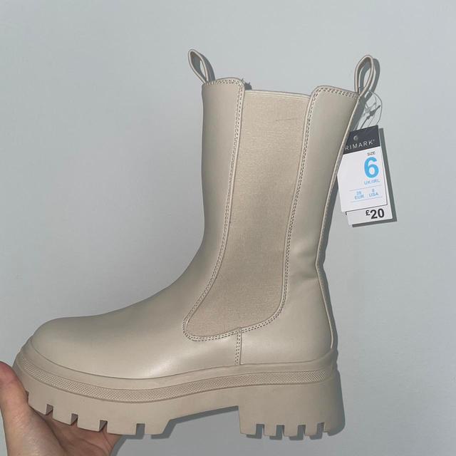 Primark Women's Ankle Boots - Cream/Tan - UK 6 on Productcaster.