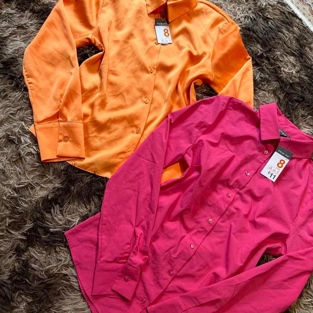 Primark Women's Shirt - Orange/Pink - 8 on Productcaster.