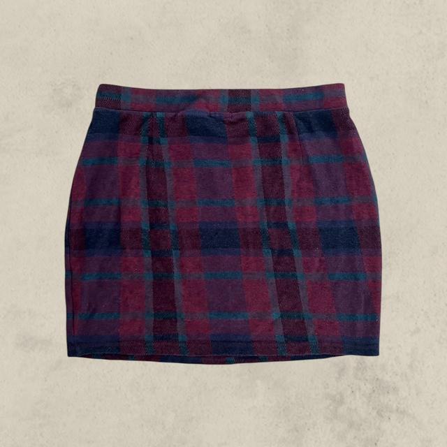 Vintage Women's Mini Skirt - Burgundy/Multi - M on Productcaster.